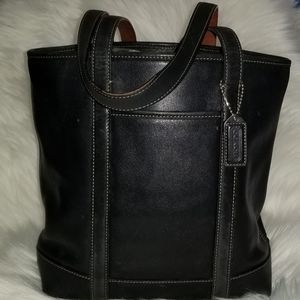 *SOLD* COACH Vintage Black Soft Leather Tote Shoulder Bag/Purse H3S-5187